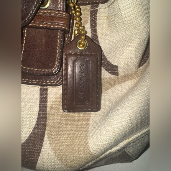 Coach Medium Tonal C Denim Satchel Purse #12195 Braided Handles - Picture 5 of 8